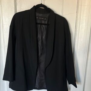 Zara Gray Blazer Classic Suit Jacket